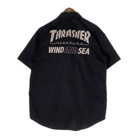 WIND AND SEA ウィンダンシー 23SS THRASHER スラッシャー プリント ワークシャツ ブラック 半袖 WDS-C-THRS-23-Q4-07 Size XL 福生店