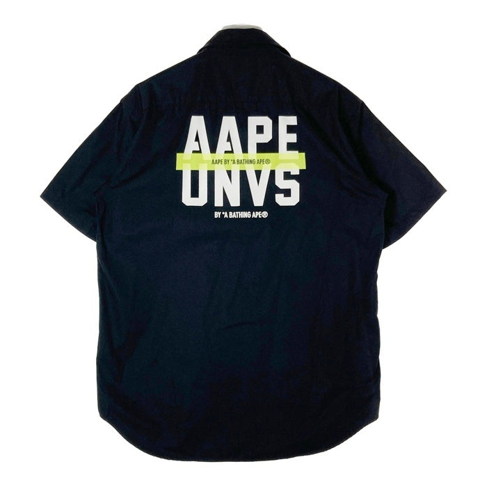 AAPE エーエイプ AAPSRM8317XXC UNVS GRAPHIC SHIRT UNVS グラフィック シャツ ブラック sizeXL 瑞穂店