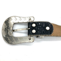 b.b.simon ビービーサイモン スタッズ レザーベルト ブラック Size 36 瑞穂店