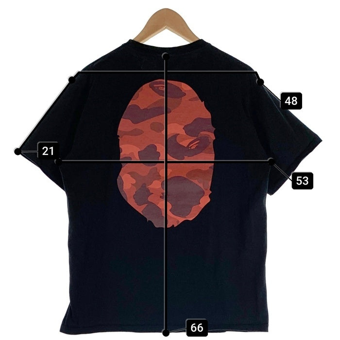 A BATHING APE アベイシングエイプ COLOR CAMO BIG HEAD TEE カラーカモ ビッグヘッド プリントTシャツ ブラック Size L 福生店