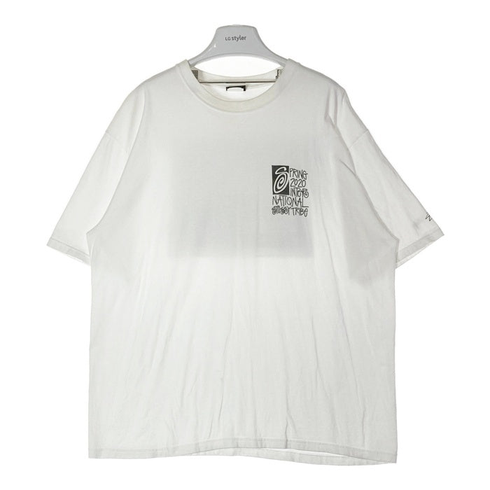 STUSSY ステューシー ホースフォト バックプリントＴシャツ ホワイト sizeXL※襟汚れあり★ 瑞穂店