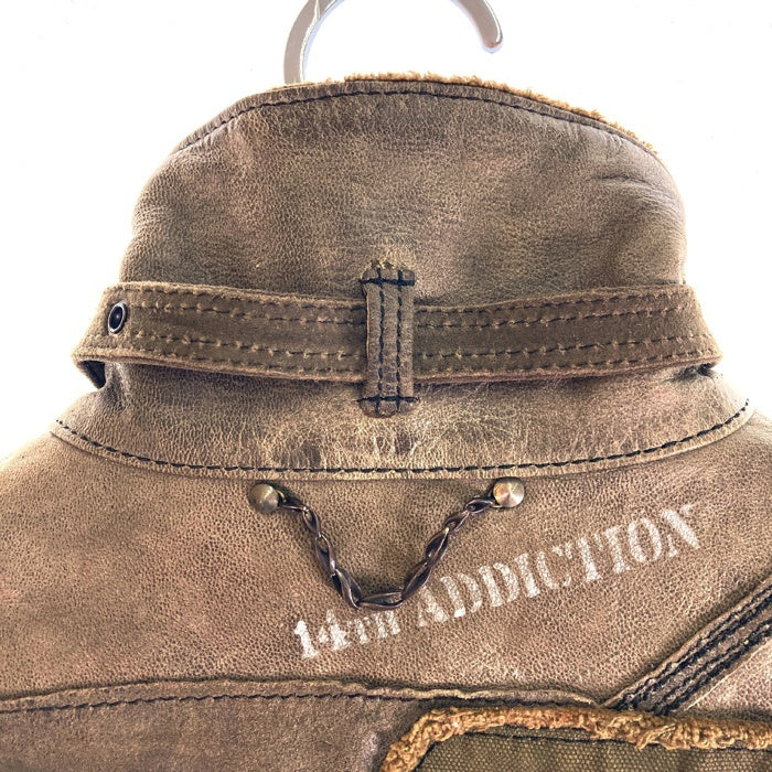 14th Addiction フォーティーンスアディクション hyde着用 INDY レザーライダースジャケット グレー size02 瑞穂店