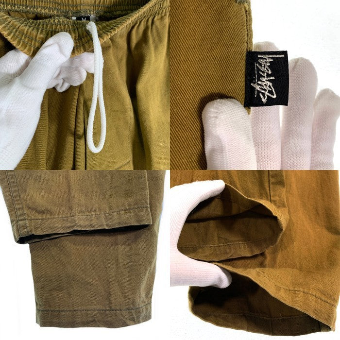 80-90's STUSSY ステューシー コットン ビーチパンツ イージー テーパード オリーブ USA製 黒タグ Size M 福生店