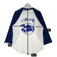 STUSSY ステューシー USA製 紺タグ スケートマン ラグラン Tシャツ ホワイト×ネイビー sizeM 瑞穂店