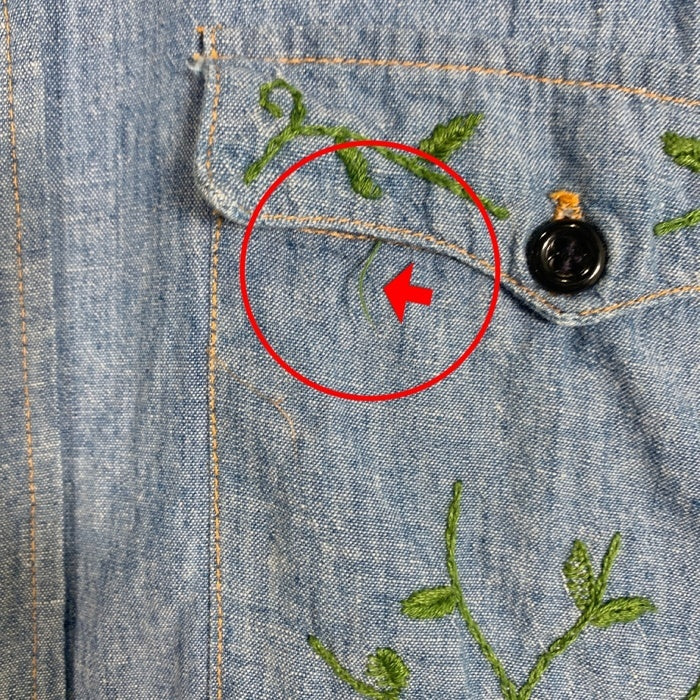 70's Levi's リーバイス シャンブレーシャツ 半袖 ライトブルー USA製 ヒッピー Size L 福生店