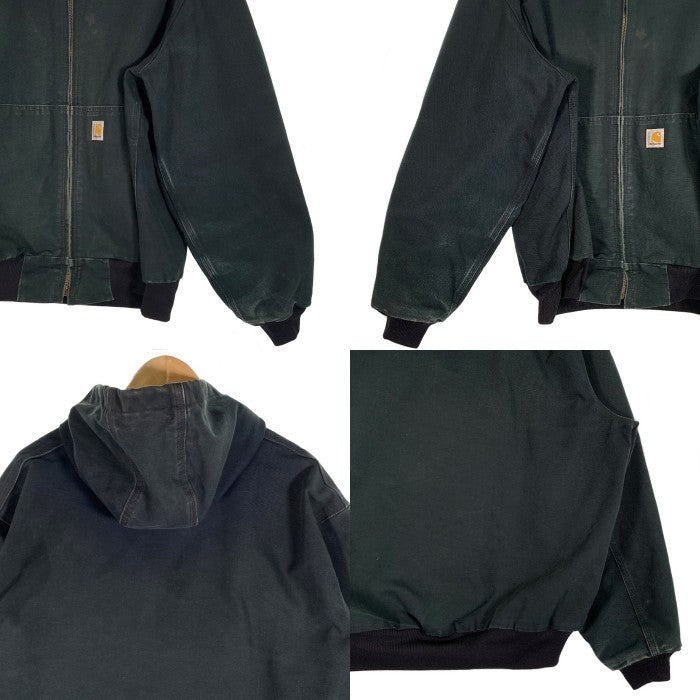 90-00's Carhartt カーハート アクティブジャケット ダック地 パーカー ブラック メキシコ製 J131 BLK Size XL-R 福生店