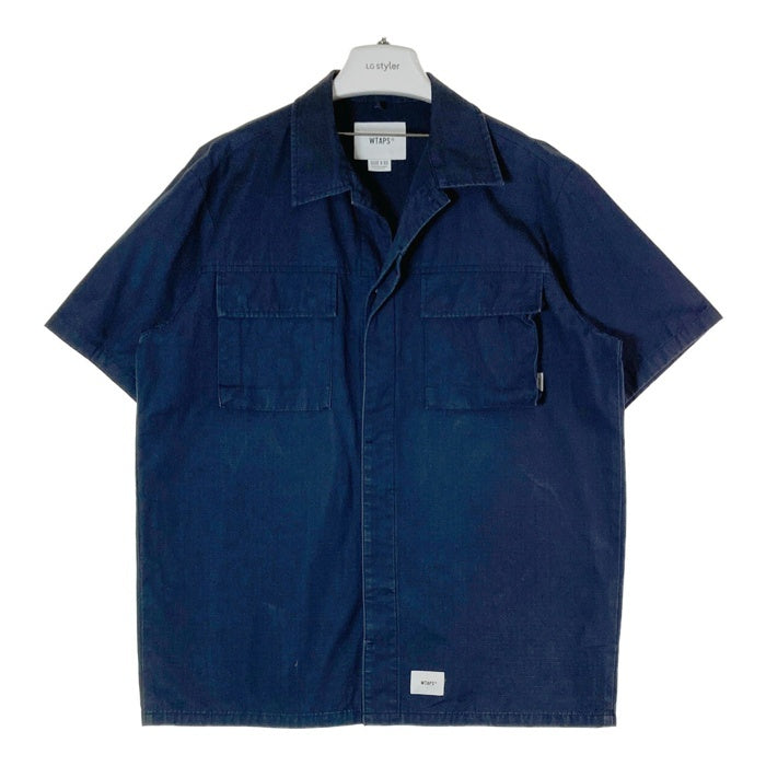 WTAPS ダブルタップス 211WVDT-SHM04 リップストップ ミリタリーシャツ ネイビー size3 瑞穂店