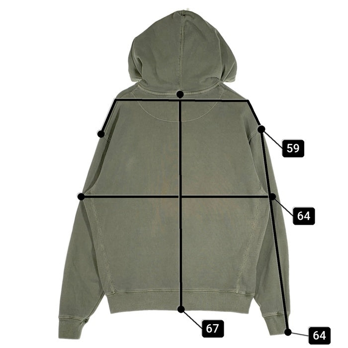 COACH コーチ HOODIE プルオーバースウェットパーカー フーディ ウォッシュ加工 オリーブ CF811 Size L-XL 相当 福生店