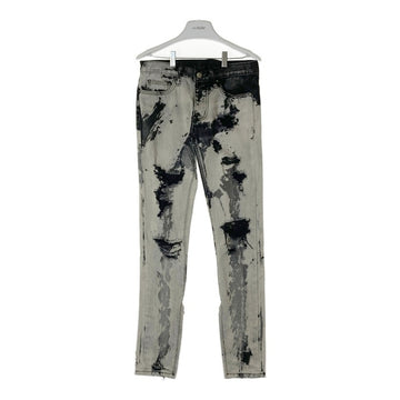 mnml ミニマル 裾ジップ ブリーチ ダメージデニム ブラック size28 瑞穂店