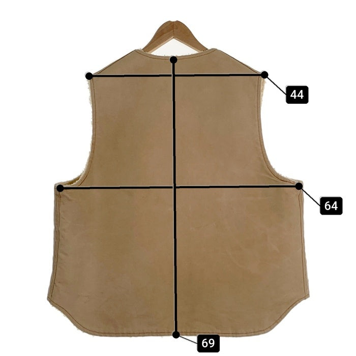 80’s CARHARTT カーハート ダックベスト 内ボア ベージュ 6SV USA製 YKK Size XXLG 福生店