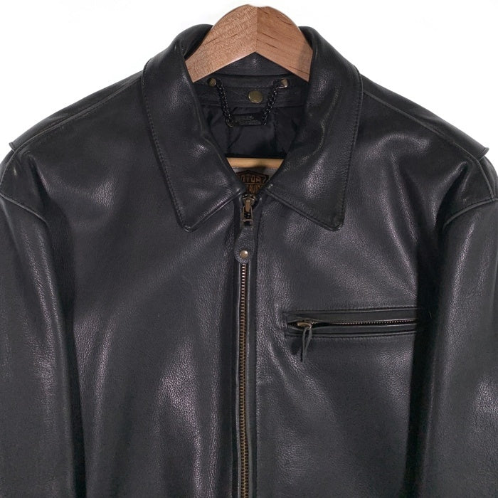 90's Harley-Davidson ハーレー ダビッドソン シングル ライダースジャケット レザージャケット ブラック Size 42 福生店