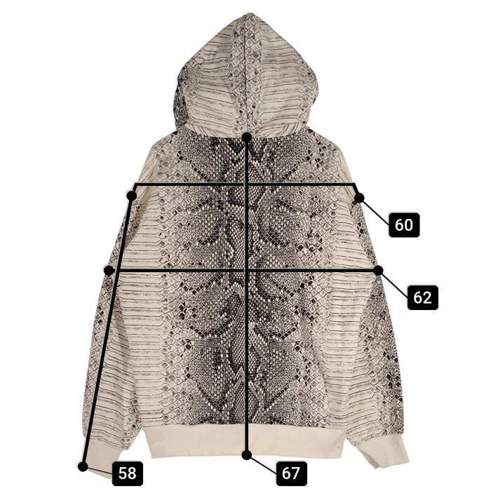 Carhartt WIP カーハート ワークインプログレス Hooded Snake AOP Sweatshirt スネークプリント プルオーバースウェットパーカー フーディー ホワイト ブラック Size M 福生店