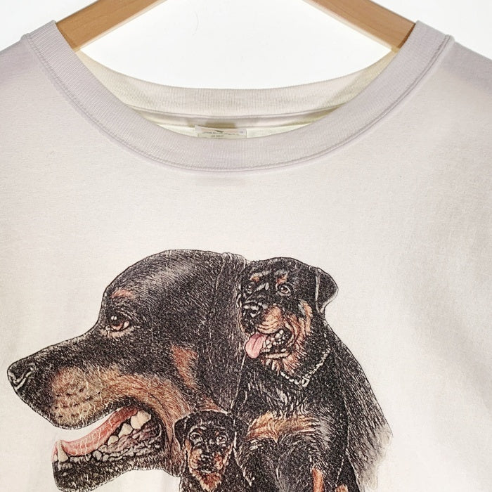 90-00's Dog Print Tee ドッグ プリントTシャツ ホワイト anvil2枚 Size XL 福生店