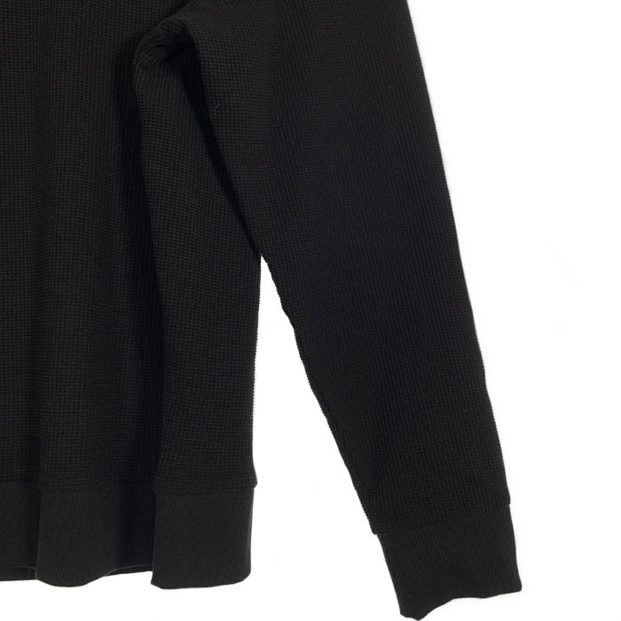 DIESEL ディーゼル S-PEWTER ラバーロゴパッチ ワッフル ロングスリーブカットソー ブラック Size M 福生店
