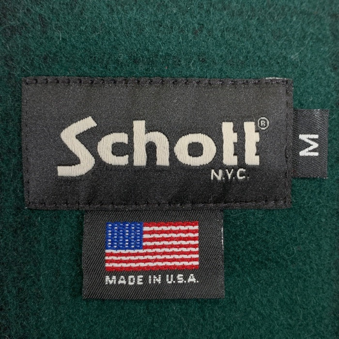 Schott ショット シャドーチェック ウールベスト グリーン スナップボタン 44760 Size M 福生店