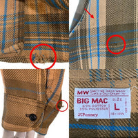 70's BIG MAC ビッグマック フランネルチェックシャツ ベージュ Size L 福生店