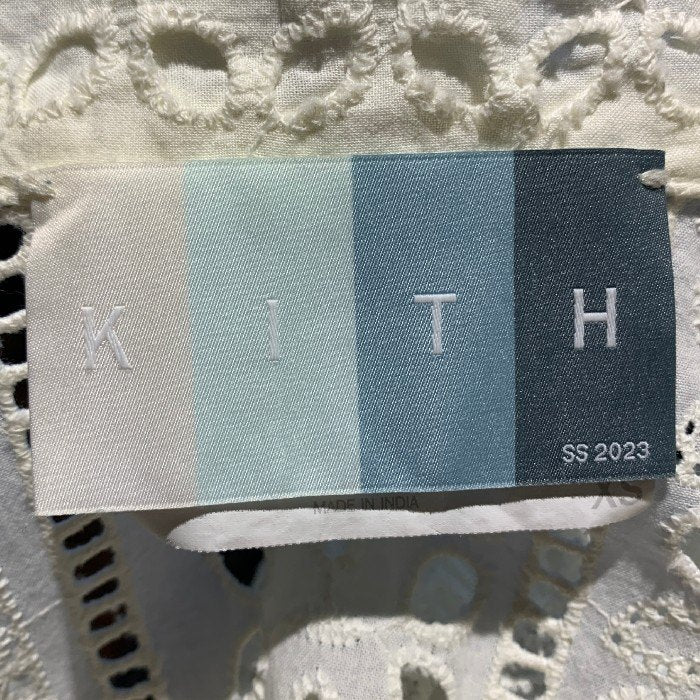 KITH キス 23SS アイレットトンプソン キャンプ カラーシャツ オープンカラー クリーム 並行品 KHM031142 Size S 福生店