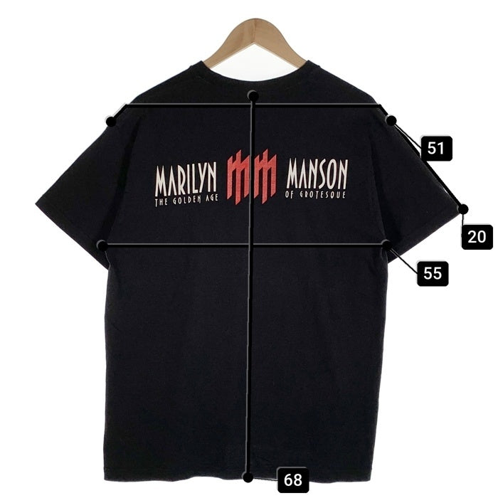 00's MARILYN MANSON マリリンマンソン THE GOLEN AGE OF GROTESQUE プリントTシャツ ブラック SHOOTタグ Size L 福生店