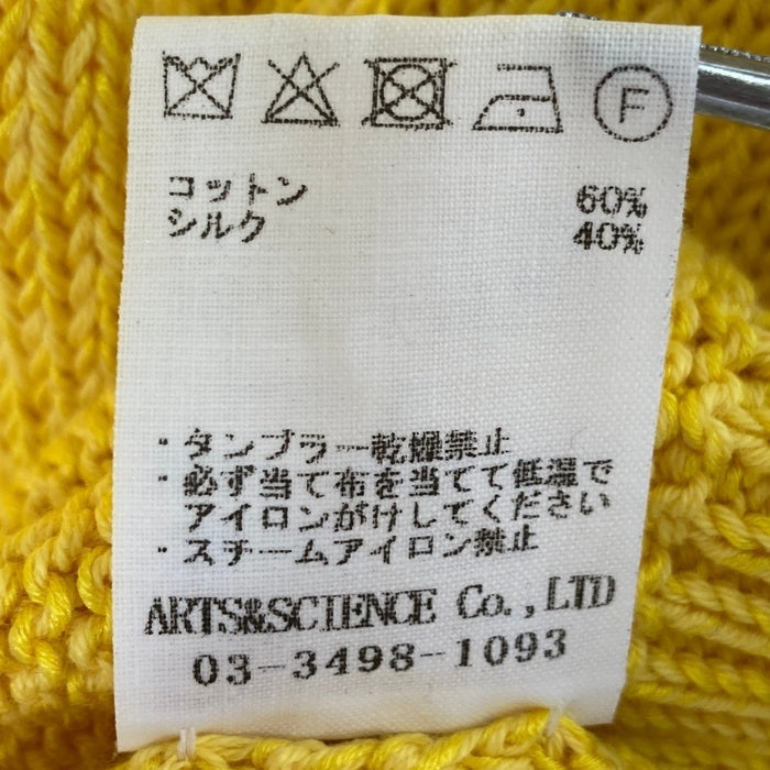 ARTS&SCIENCE アーツアンドサイエンス 0251-U8024-K082 コットン シルク バックラインセーター イエロー Size2 瑞穂店