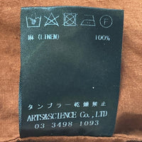 ARTS&SCIENCE アーツアンドサイエンス リネン ブラウス シャツ ブラウン 長袖 0241-L2089-1030 Size 1 瑞穂店