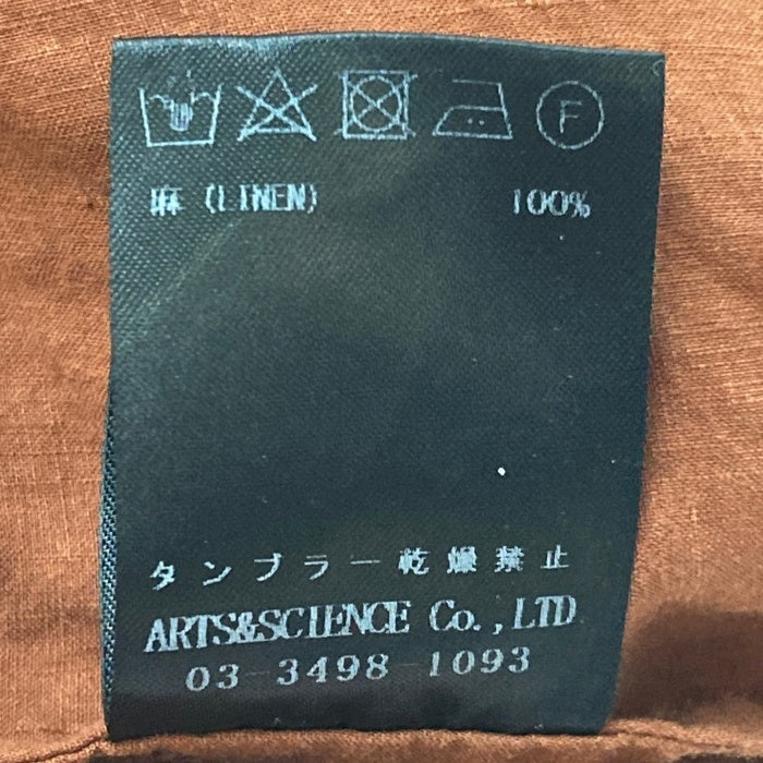 ARTS&SCIENCE アーツアンドサイエンス リネン ブラウス シャツ ブラウン 長袖 0241-L2089-1030 Size 1 瑞穂店