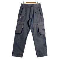 00's Johnny Blaze ジョニーブレイズ Method man メソッドマン WU-TANG CLAN ウータンクラン 光沢 ダブルニー デニム カーゴ  パンツ グレー Size W34 福生店