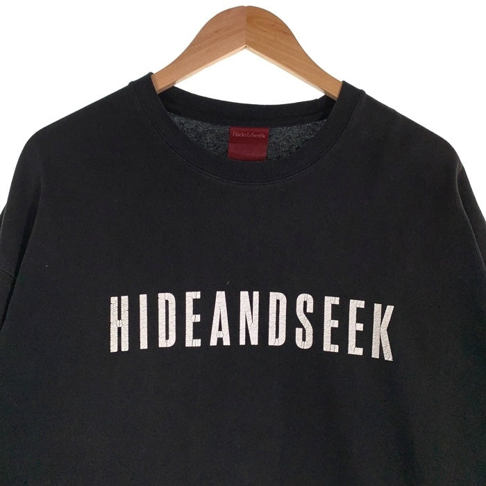 Hide and Seek ハイドアンドシーク 23AW Born Free L/S Tee ヘビーオンス ロゴプリント ロングスリーブTシャツ 長袖 ブラック HT-091023 Size XL 相当 福生店