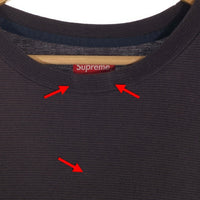 SUPREME シュプリーム 刺繡ロゴ ボーダー ロングスリーブTシャツ ネイビー Size M 福生店