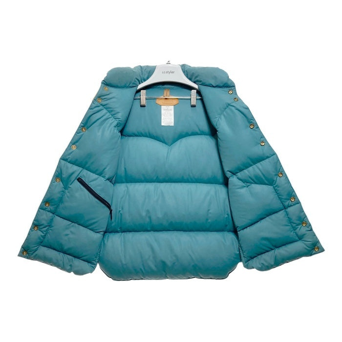 Dubble Works ダブルワークス レザーヨーク ダウンベスト ブルー ベージュ ウエアハウス Size L 瑞穂店