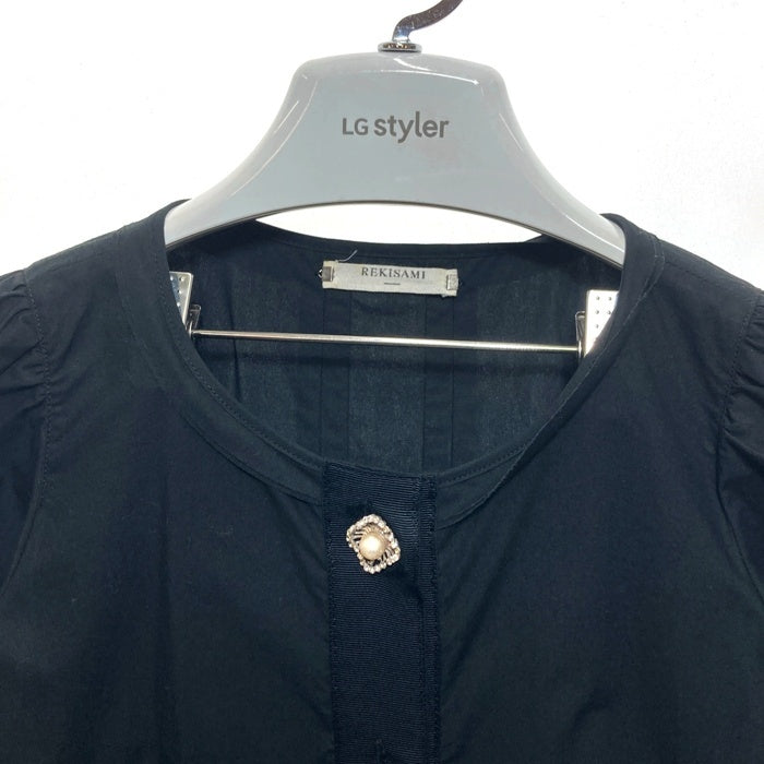 REKISAMI レキサミ ノーカラーワンピース ブラック size36 瑞穂店