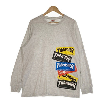 SUPREME シュプリーム 21AW Multi Logo L/S Tee マルチロゴ ロングスリーブTシャツ アッシュグレー Size L 福生店