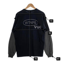 WTAPS ダブルタップス 26SS SLDR / LS / COTTON レイヤード 長袖 Tシャツ ブラック チャコール 261ATDT-CSM12 Size 02 福生店