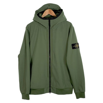 STONE ISLAND ストーンアイランド LIGHT SOFT SHELL-R ウォータープルーフボンディングジャージジップフーディー パーカー グリーン 761540427 V0058 Size L 福生店