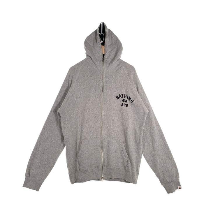 A BATHING APE アベイシングエイプ フルジップスウェットパーカー 裏サーマル グレー 日本製 Size L 福生店