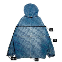 PELLE PELLE ペレペレ ジャカード ジップアップ デニムパーカー ジャケット インディゴ Size XXL 瑞穂店