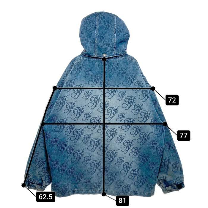 PELLE PELLE ペレペレ ジャカード ジップアップ デニムパーカー ジャケット インディゴ Size XXL 瑞穂店