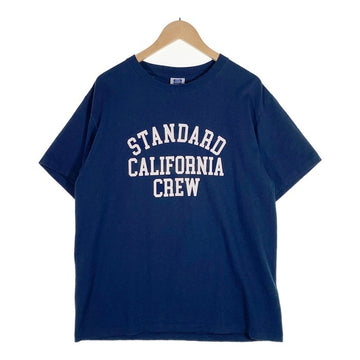 STANDARD CALIFORNIA スタンダードカリフォルニア SD US COTTON LOGO T STORE LTD CREW プリントTシャツ ネイビー Size L 福生店