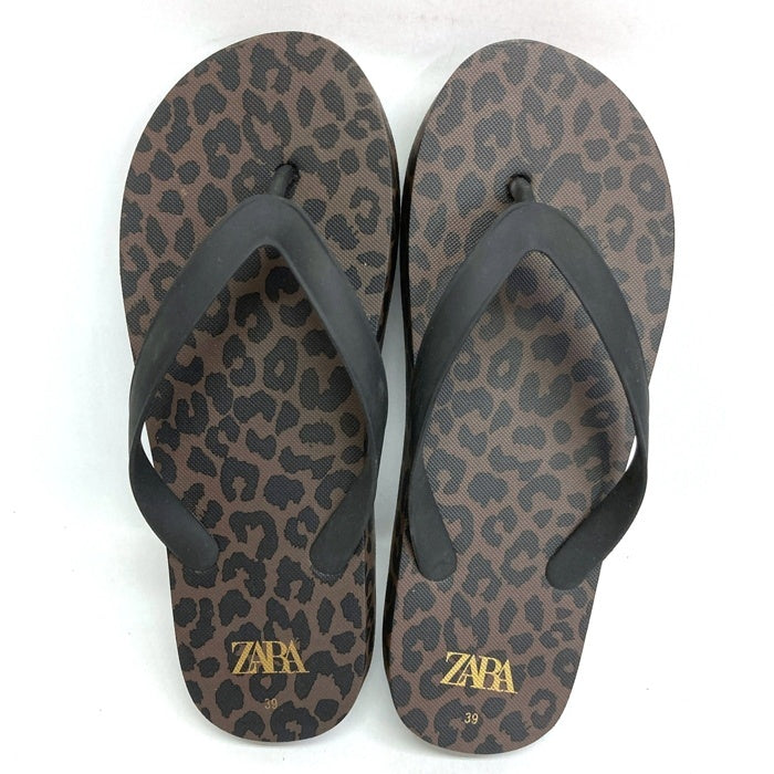 ZARA ザラ アニマル柄 レオパード サンダル ブラウン size39(25.0cm) 瑞穂店