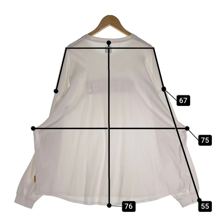 SEE SEE シーシー SUPER BIG ROUND LONG-SLEEVE スーパービッグラウンドロングスリーブ Tシャツ ロゴプリント ホワイト Size L 福生店