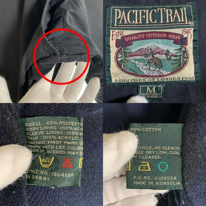 90's PACIFIC TRAIL パシフィックトレイル ジップアップ リブジャケット ポリコットン ブラック Size M 福生店