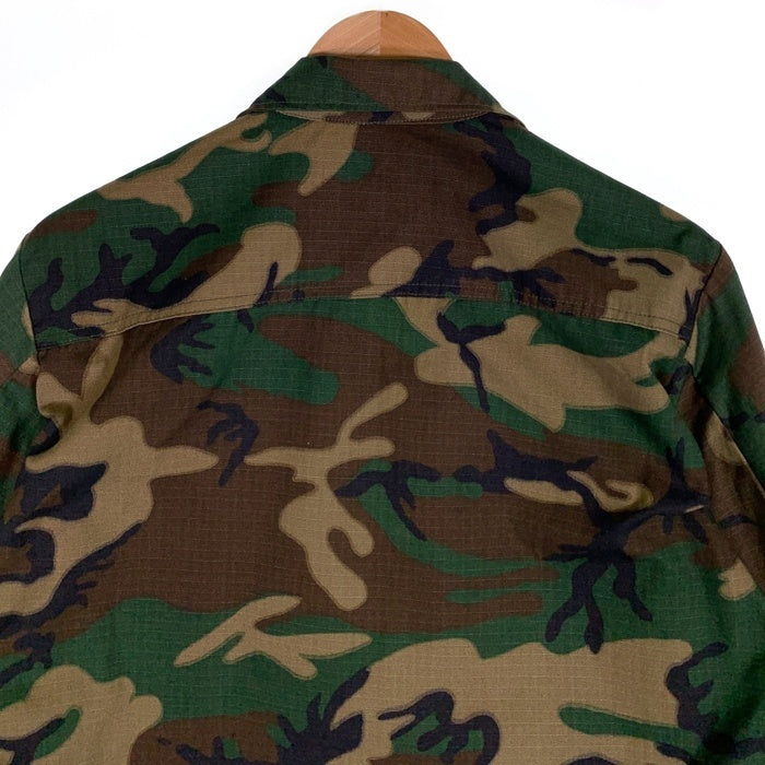 70’s U.S.ARMY 米軍 BDU ミリタリージャケット ウッドランドカモ リップストップ 8415-00-945-7652 Size S-S 福生店