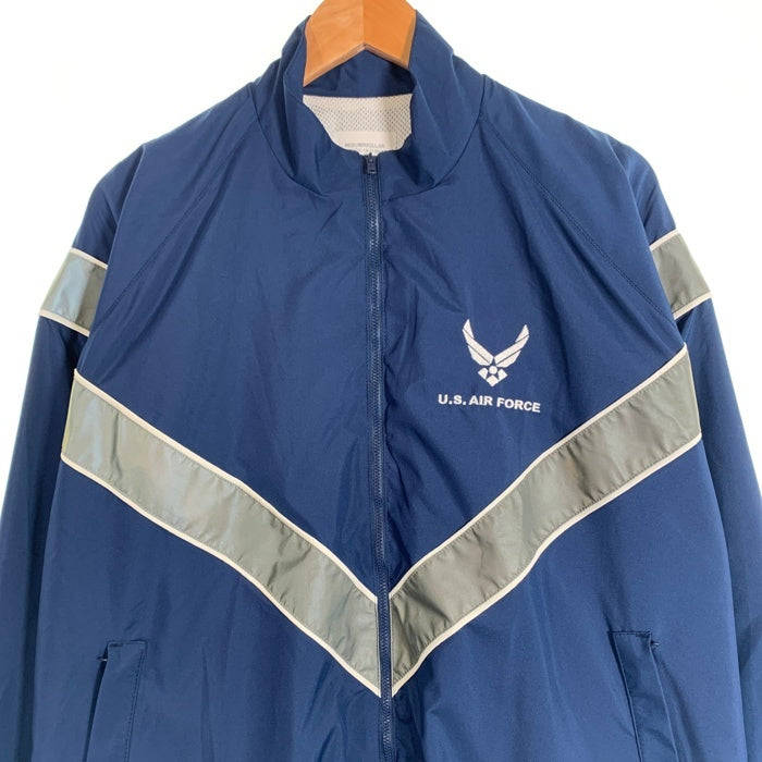 U.S.ARMY U.S. AIR FORCE 米空軍 IPFU ジップアップ トレーニングジャケット ネイビー シルバー 04-23 Size MEDIUM REGULAR 福生店