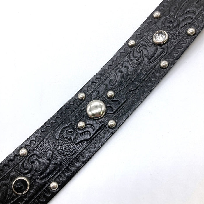 ATTRACTIONS アトラクションズ ACE WESTERN BELTS エースウエスタンベルト A20032 Studded and Jeweled Belt スタッズ ジュエリー ベルト ブラック size34 瑞穂店