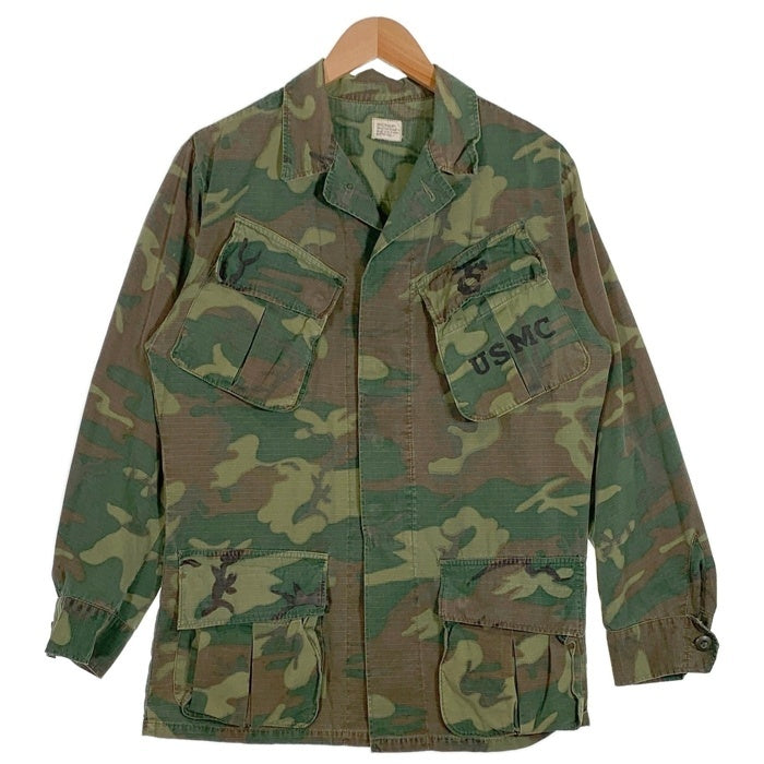60’s U.S.ARMY 米軍 ジャングルファティーグ ミリタリージャケット リーフカモ リップストップ 68年会計 8415-945-7653 Size S-R 福生店