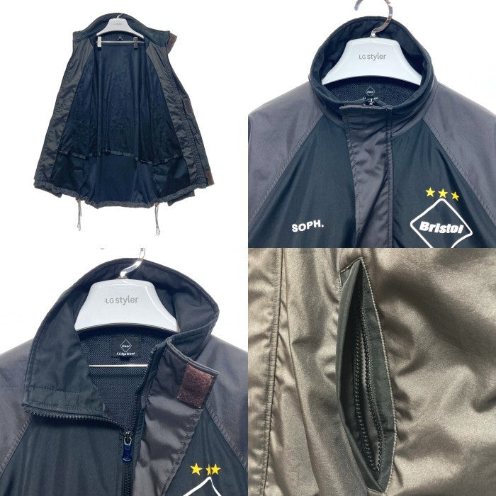 f.c.real bristol エフシーレアルブリストル ジップナイロンジャケット カーキ ブラック sizeL 瑞穂店
