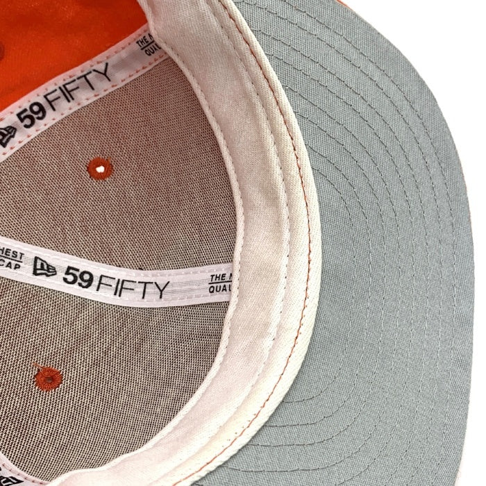 90's New Era ニューエラ MLB ニューヨーク・ヤンキース 59FIFTY ベースボールキャップ オレンジ ウール USA製 Size 7 1/8 (56.8cm) 福生店