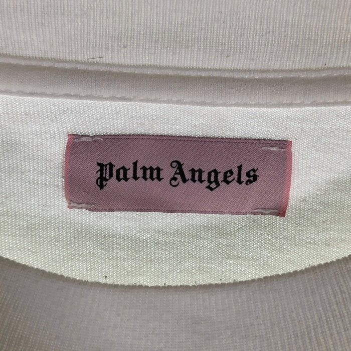Palm Angels パームエンジェルス Logo Print T-Shirt ロゴプリント モックネック 半袖 Tシャツ フロッキープリント ホワイト PMAA001F18413018 Size S 福生店