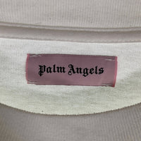 Palm Angels パームエンジェルス Logo Print T-Shirt ロゴプリント モックネック 半袖 Tシャツ フロッキープリント ホワイト PMAA001F18413018 Size S 福生店