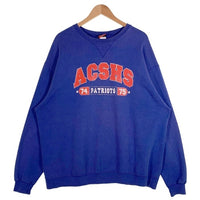 Hanes ヘインズ ACSHS PATRIOTS クルーネックスウェット ブルー レッド Size XL(46-48) 福生店