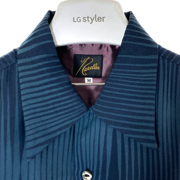 Needles ニードルズ MR147 S/S Classic Shirt 半袖クラシックシャツ ウェーブストライプ ネイビー sizeM 瑞穂店